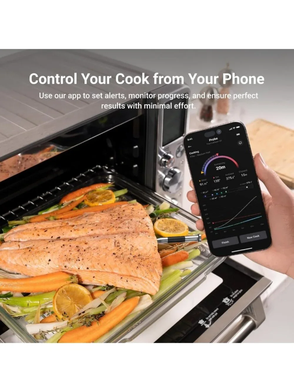 Smart Wireless Meat Thermometer with Standalone Base - Accurate Cooking Tool